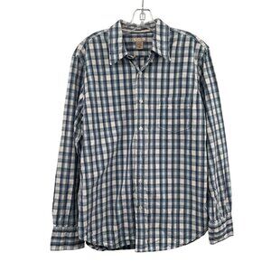 Arizona Jean Company Mens Plaid Button Up Shirt Long Sleeve Blue/Multi Medium